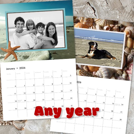 Foto's van de familie Beach Life Ocean Seashells Kalender
