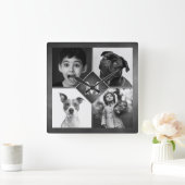 Foto's van de familie Collage Black Chalkboard mon Vierkante Klok (Huis)