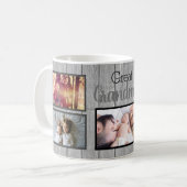 Foto's van de grootmafamilie op Rustic Wood Koffiemok (Voorkant links)