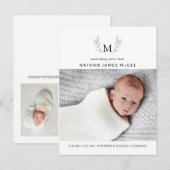 Foto's van de moderne botanische groenery aankondigingskaart (Voorkant / Achterkant)