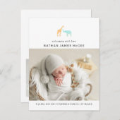 Foto's van de moderne Giraffe Aankondigingskaart (Voorkant / Achterkant)