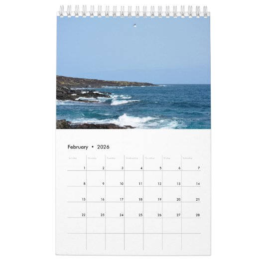 Foto's van de oceaankalender kalender (Feb 2026)