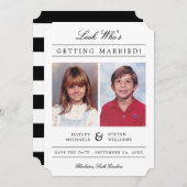 Foto's van de oude school, klassiek gestileerd | w save the date (Voorkant / Achterkant)