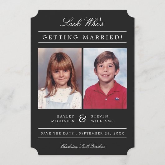 Foto's van de oude school, klassiek gestileerd | Z Save The Date (Voorkant)