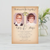 Foto's van de oude school Wedding Foto uitnodigen Kaart (Staand voorkant)