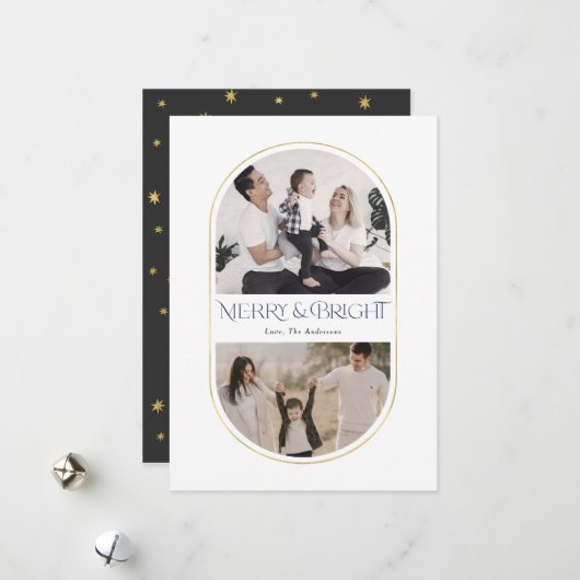 Foto's van de prettige en heldere kerst feestdagenkaart (Voorkant / Achterkant in situ)