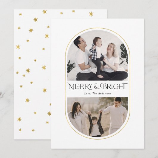 Foto's van de prettige en heldere kerst feestdagenkaart (Voorkant / Achterkant)