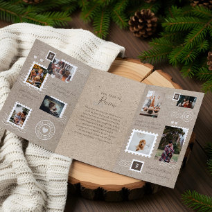Foto's van de Review Postage Stamp Collage Drieluik Uitnodiging