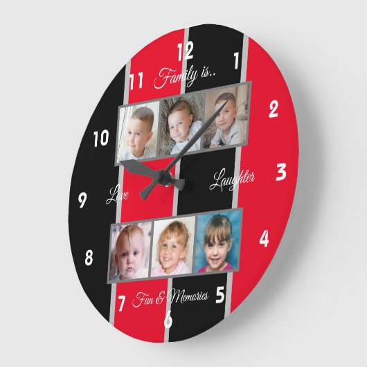 Foto's van de rode en zwarte familie grote klok (Hoek)
