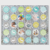 Foto's van de Rustic Barn Wood Kerstfamilie Cadeaupapier (Vlak)