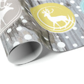 Foto's van de Rustic Barn Wood Kerstfamilie Cadeaupapier (Rol Hoek)