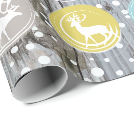 Foto's van de Rustic Barn Wood Kerstfamilie Cadeaupapier (Rol Hoek)