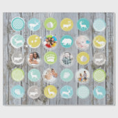 Foto's van de Rustic Barn Wood Kerstfamilie Cadeaupapier (Vlak)