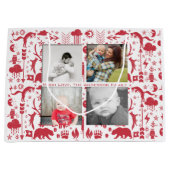 Foto's van de Rustic Red Fox Pattern-kerstfamilie Groot Cadeauzakje (Voorkant)