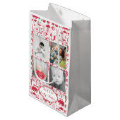 Foto's van de Rustic Red Fox Pattern-kerstfamilie Klein Cadeauzakje (Voorkant Gekanteld)