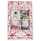 Foto's van de Rustic Red Fox Pattern-kerstfamilie Medium Cadeauzakje (Voorkant)