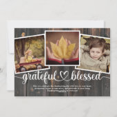 Foto's van de Rustische Thanksgiving zonder been Feestdagenkaart (Achterkant)