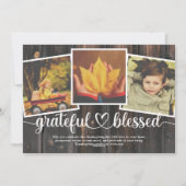 Foto's van de Rustische Thanksgiving zonder been Feestdagenkaart (Achterkant)