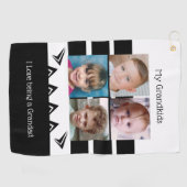 Foto's van de zwarte en witte opa van kleinkindere golfhanddoek (Horizontaal)