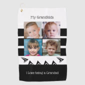 Foto's van de zwarte en witte opa van kleinkindere golfhanddoek (Voorkant)