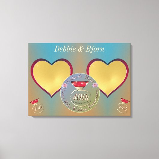 Foto's van het 40e Jubileum van het huwelijk Canvas Afdruk (Voorkant)