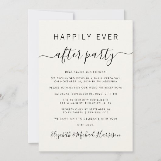 Foto's van het huwelijksfeest Happily Ever After Aankondiging (Voorkant)
