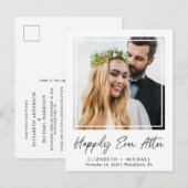 Foto's van het huwelijksfeest Happily Ever After Aankondigingskaart (Voorkant / Achterkant)