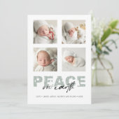 Foto's van het moderne kerstpatroon voor de vrede feestdagenkaart (Staand voorkant)