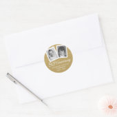 Foto's van Jubileum met gouden bruiloft Ronde Sticker (Envelop)