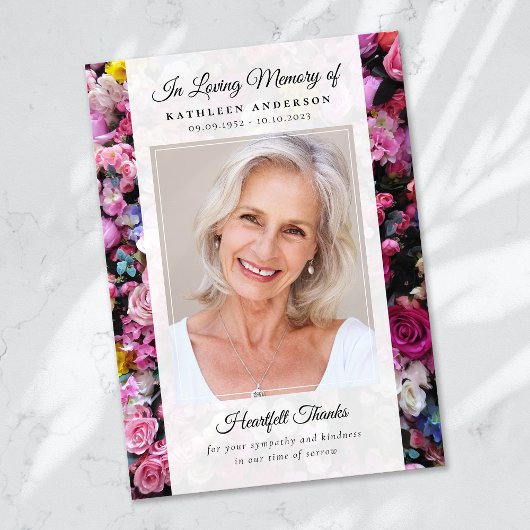 Foto's van Keepsake Funeral Memorial Bedankkaart