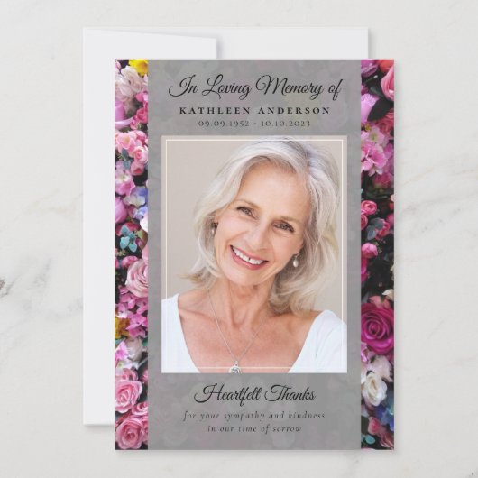 Foto's van Keepsake Funeral Memorial Bedankkaart (Voorkant)