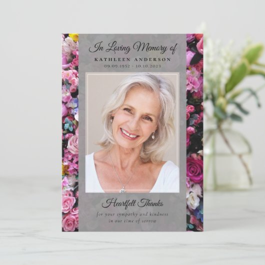 Foto's van Keepsake Funeral Memorial Bedankkaart (Staand voorkant)