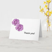 Foto's van lavender gekleurde rozen op een Dank u Kaart (Gele Bloem)