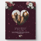 Foto's van liefdevolle Burgundy Custom Heart Fotoplaat (Voorkant)