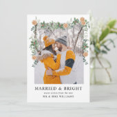 Foto's van Married & Bright | Kerst Sinaasappels Feestdagenkaart (Staand voorkant)