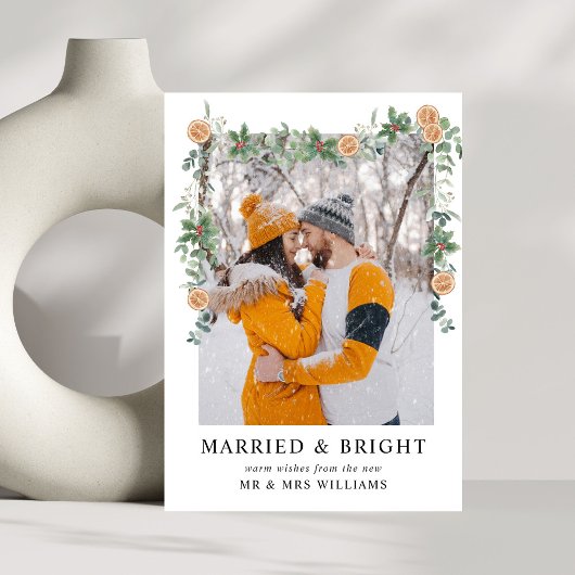 Foto's van Married & Bright | Kerst Sinaasappels Feestdagenkaart