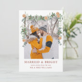 Foto's van Married & Bright | Kerst Sinaasappels Feestdagenkaart (Staand voorkant)