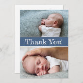 Foto's van Modern Blue Baby Hartelijk dank Aankondiging (Voorkant / Achterkant)