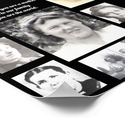 Foto's van Moeders Quote Collage Zwart Lijst Poste Poster (Hoek)