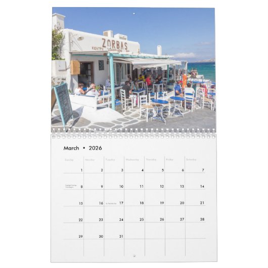 Foto's van Mykonos, Griekenland Kalender (Mar 2026)