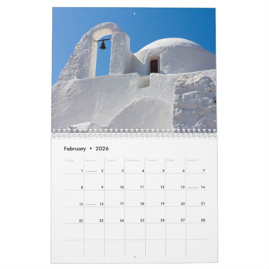 Foto's van Mykonos, Griekenland Kalender (Feb 2026)