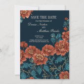 Foto's van Navy and Rust Floral Save The Date (Voorkant)