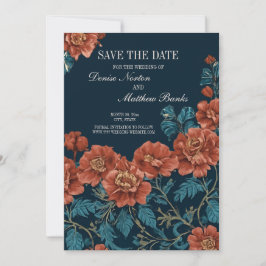Foto's van Navy and Rust Floral Save The Date
