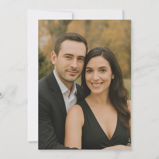 Foto's van Navy and Rust Floral Save The Date (Achterkant)