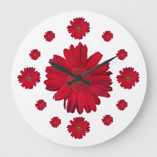 Foto's van Red Gerber Daisy Grote Klok (Voorkant)