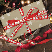 Foto's van Red Stripes Merry Little Kerstmis Satijnen Lint