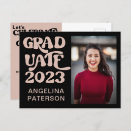 Foto's van Retro Black & Roze Afstuderen partij Uitnodiging Briefkaart