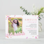 Foto's van roze en perzikkleurige Confetti Birthda Kaart (Staand voorkant)
