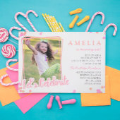 Foto's van roze en perzikkleurige Confetti Birthda Kaart