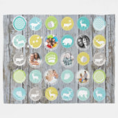 Foto's van Rustic Barn Wood Deer Beer Fleece Deken (Voorkant (Horizontaal))